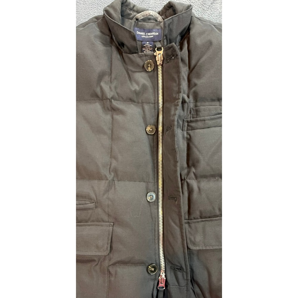 Daniel Cremieux Collection Mens Down Puffer Vest Black Quilted Full Zip Button M - Picture 5 of 13